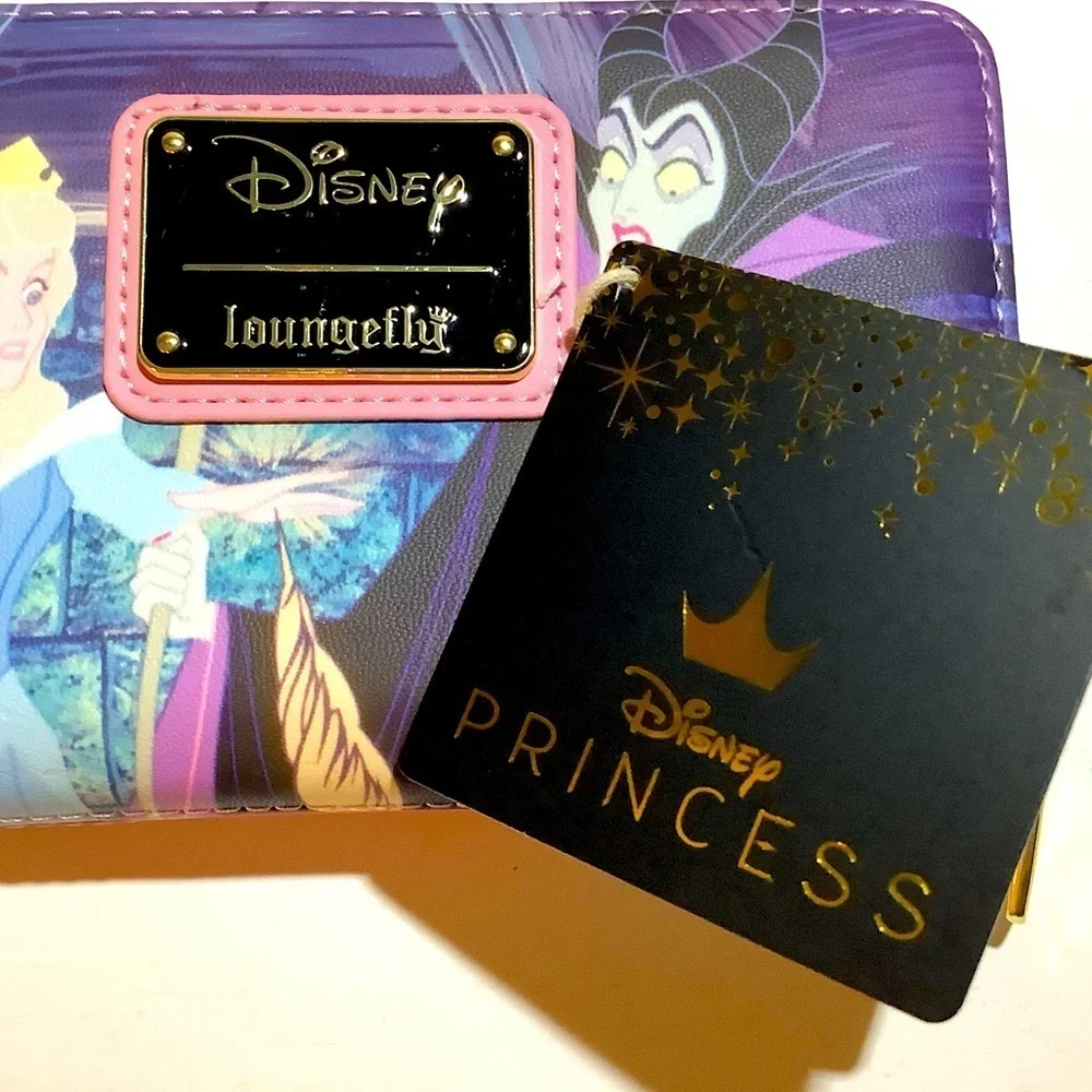 Loungefly Disney Sleeping Beauty Aurora Maleficent Zip Wallet New